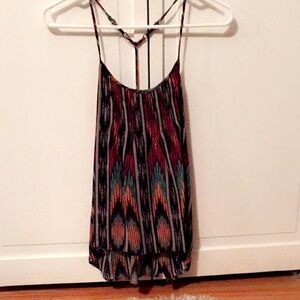 Multi-colored spaghetti strap tank top